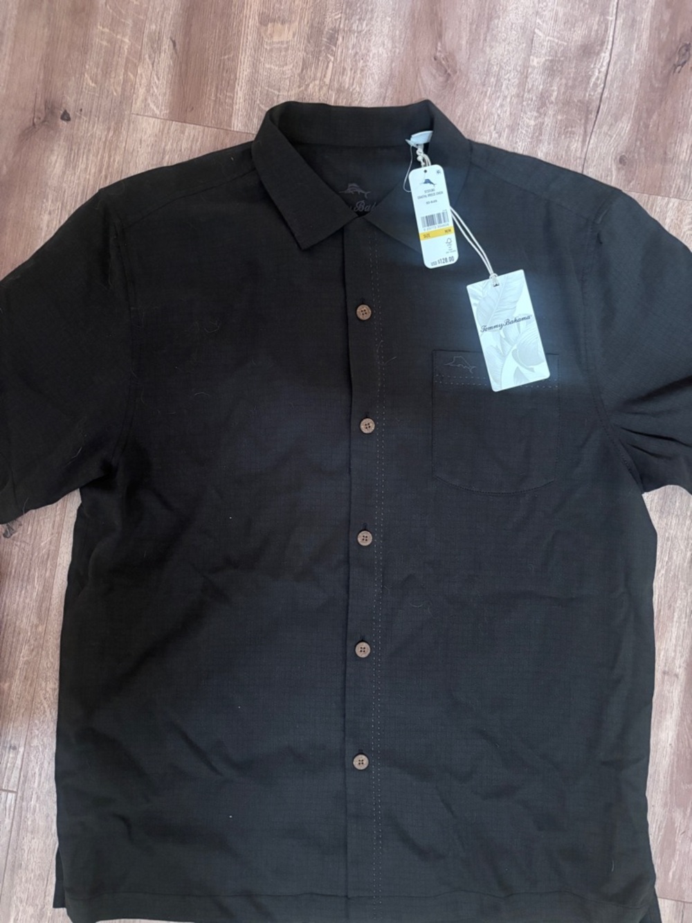 Tommy Bahama Black Short-Sleeve Button-Up Shirt
